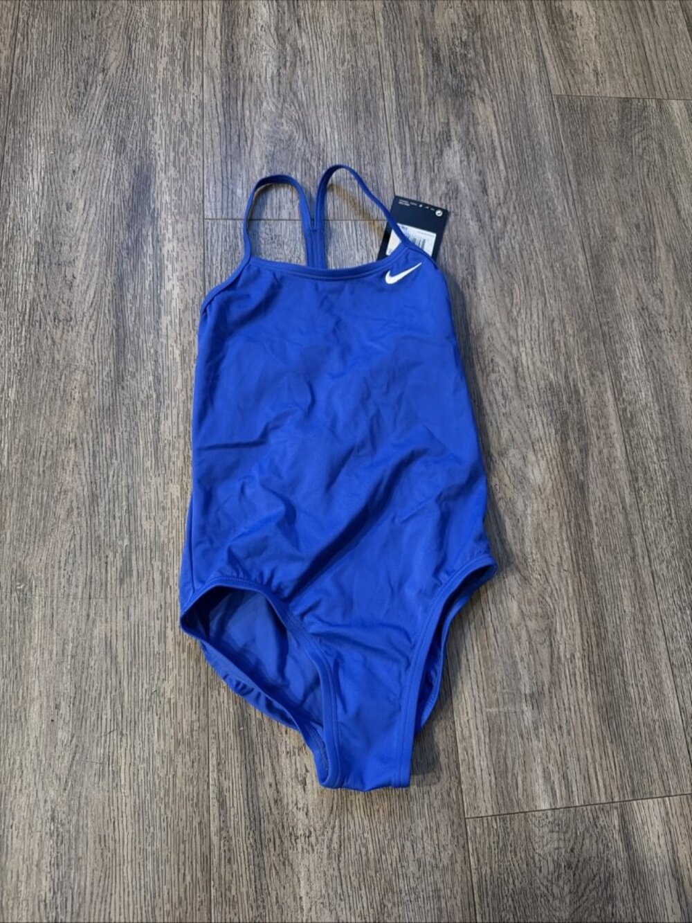 Nike Swim Girls' Racerback Cut-Out Tank One Piece Game Royal XS